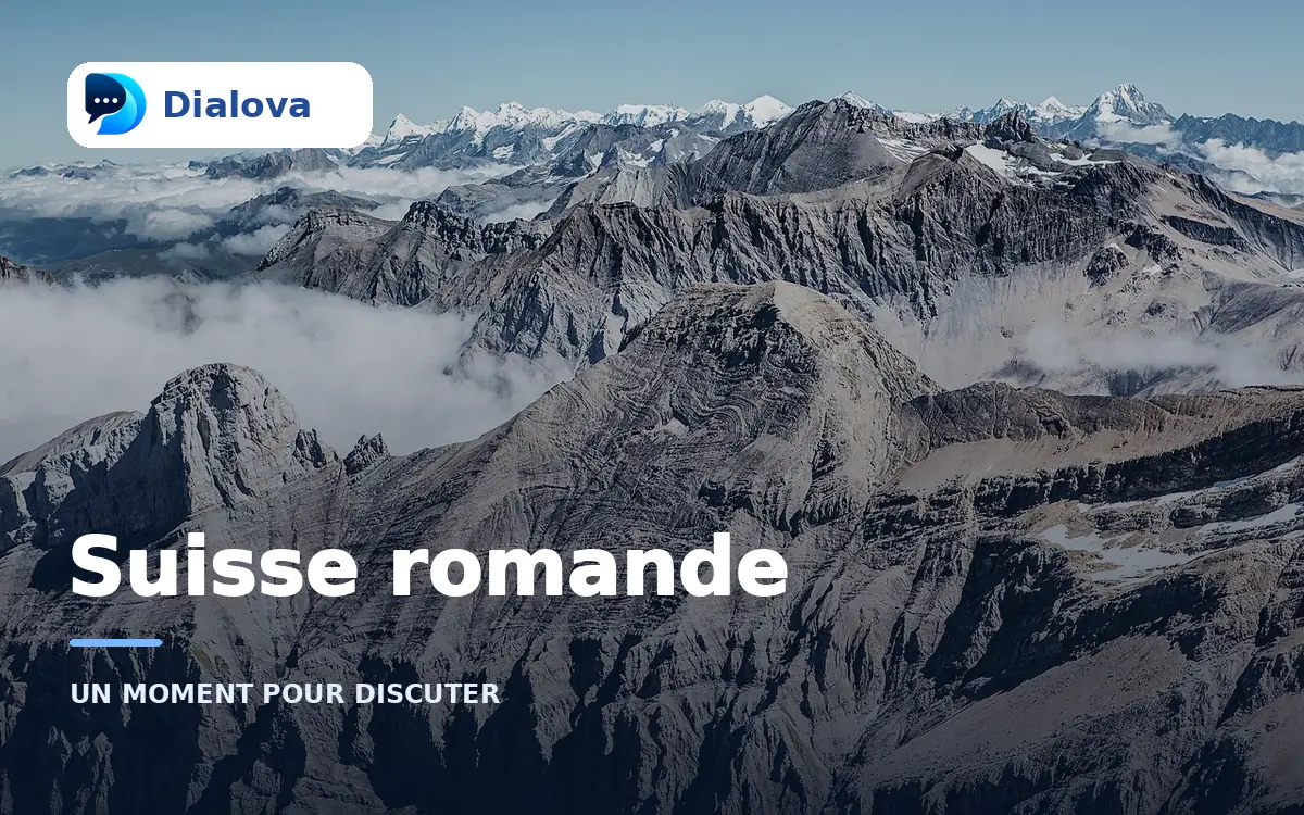 Dialova Suisse romande, sur un panorama des Alpes suisses.
